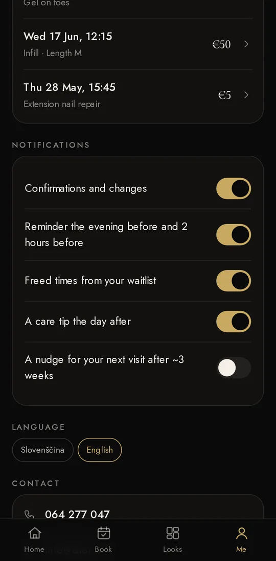 App screen: You choose which notifications you get